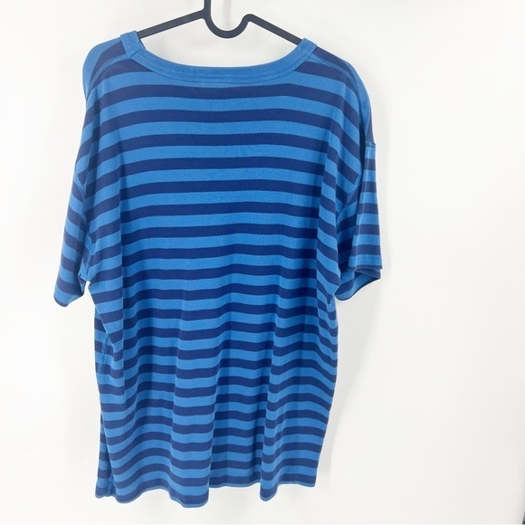 ✅ HANNA ANDERSSON NAVY AND BLUE STRIPED SHORT SLEEVE T-SHIRT ADULT X-LARGE - Picture 3 of 5